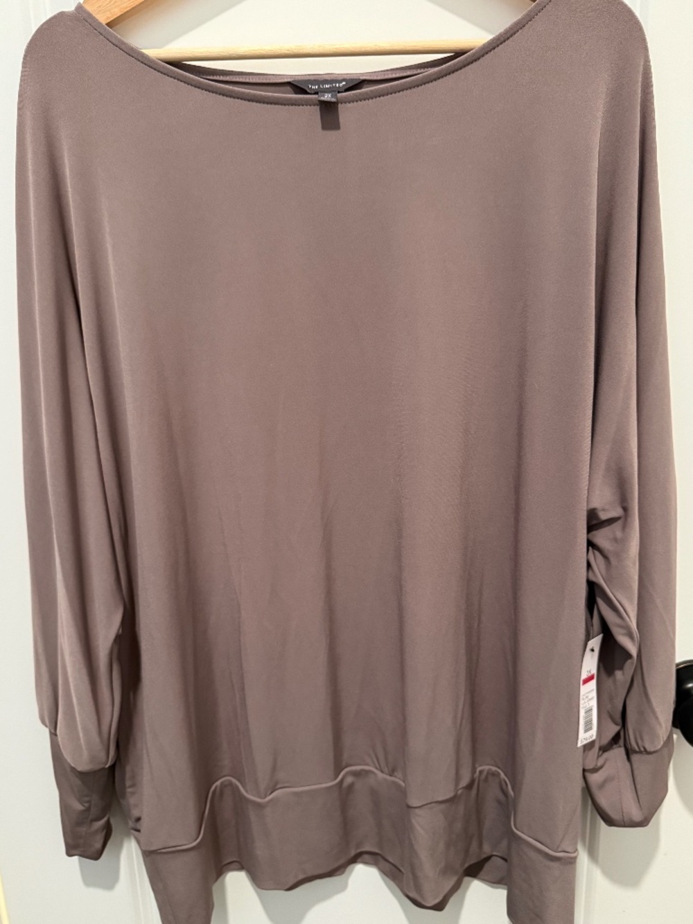 NWT THE LIMITED BOAT NECK JERSEY LONG SLEEVE BLOUSE 2X